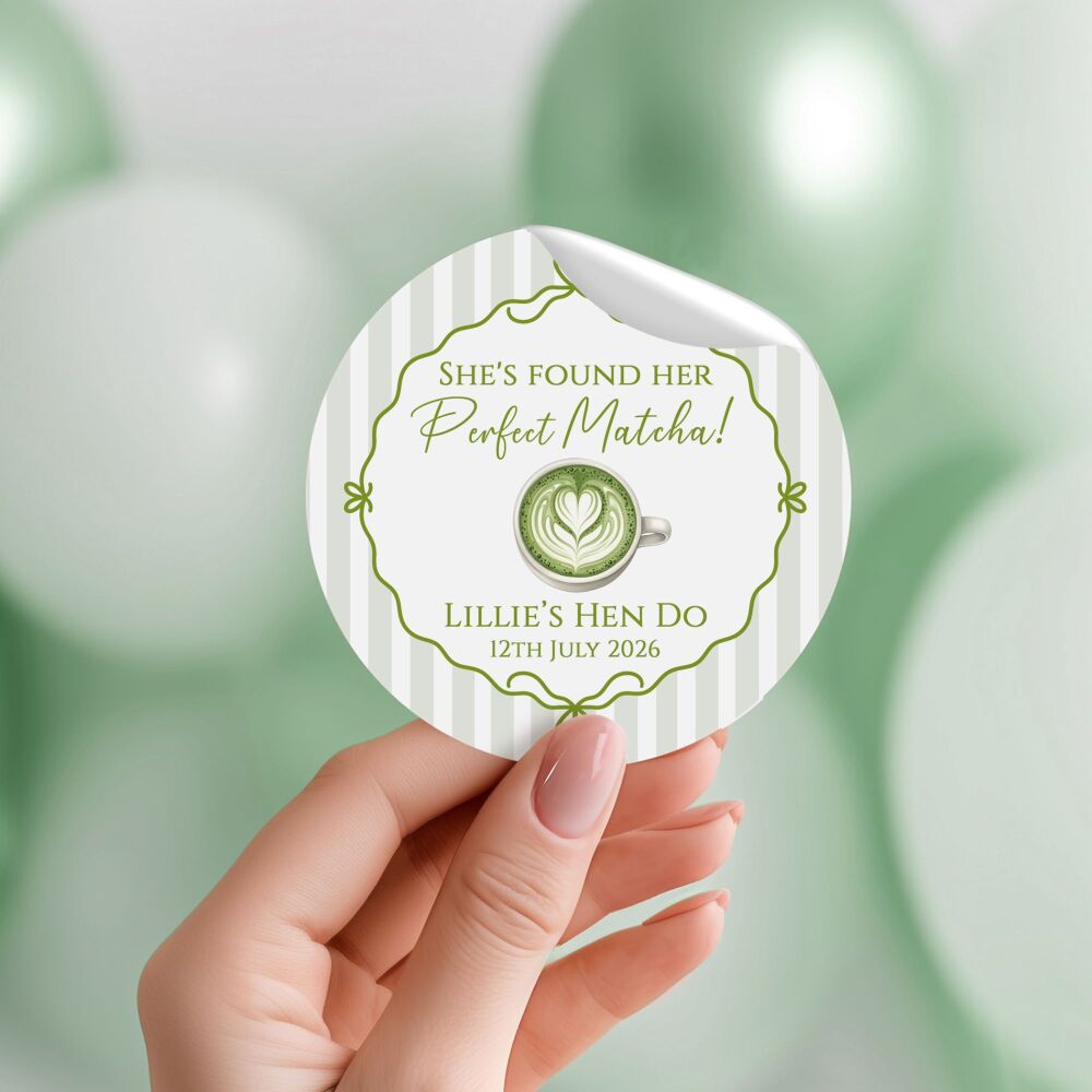 She's Found Her Perfect Matcha Hen Party Stickers
