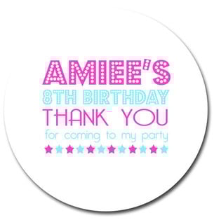 dazzle girls birthday childrens party bag stickers party bag labels
