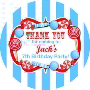 candy stripes circus party bag stickers party bag labels