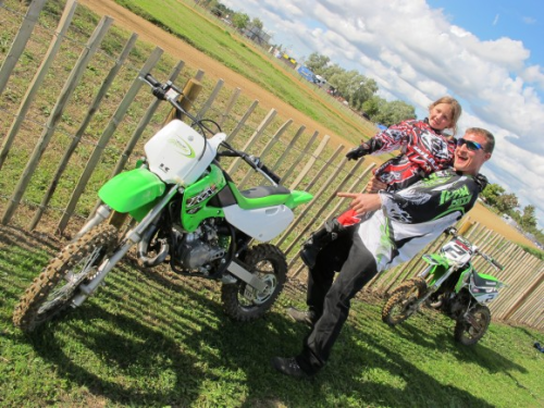 Lucky Lottie meets Kawasaki rider, Lee Pacman Bowers