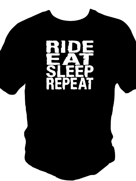 RIDE EAT SLEEP REPEAT t-shirt front