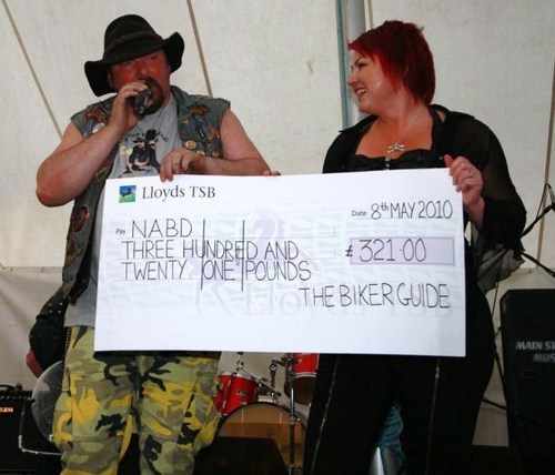 THE BIKER GUIDE donation to NABD. Photograph by Captain Smurf