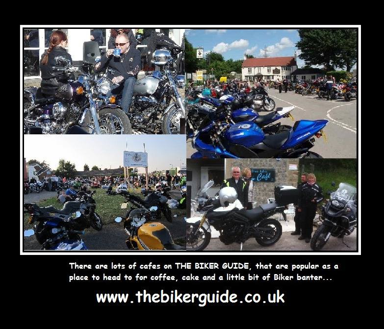 There are lot of cafes on THE BIKER GUIDE