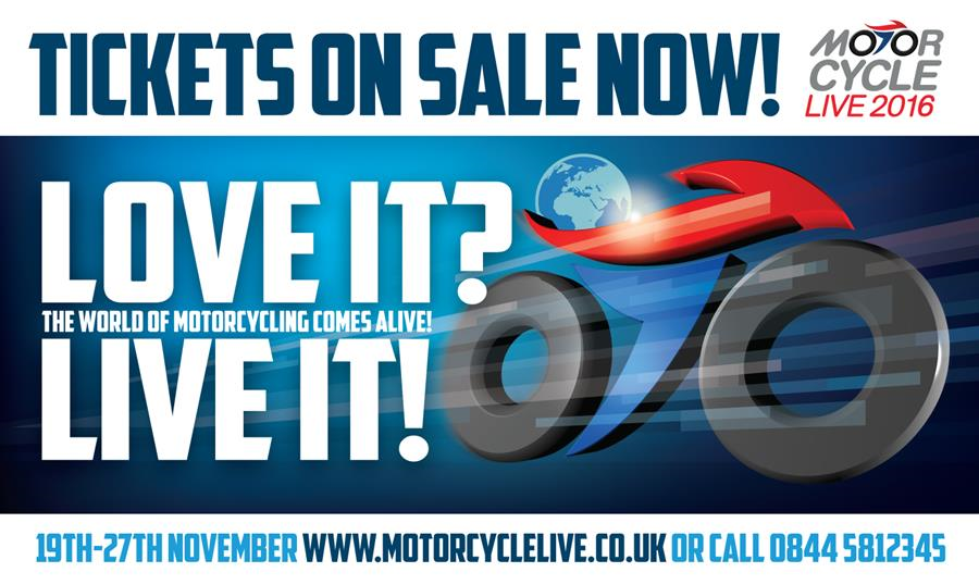 Tickets for Motorcycle Live 2016 are on sale now