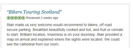 Rose Lodge Inverness, trip advisor review