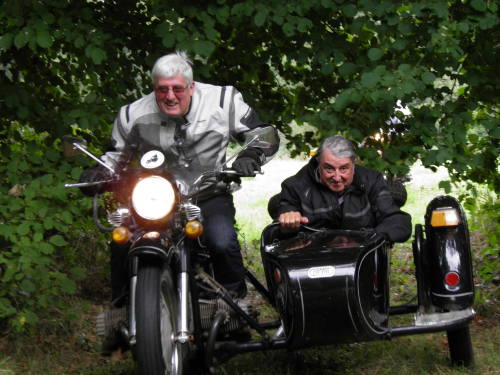 Countryside Holidays in France, Sidecar coming through the trees of two bro