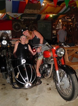 Countryside Holidays in France, guest in the bike shed having fun