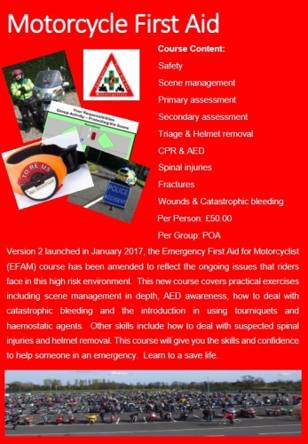 First Aid Course for Motorcyclists - 2017