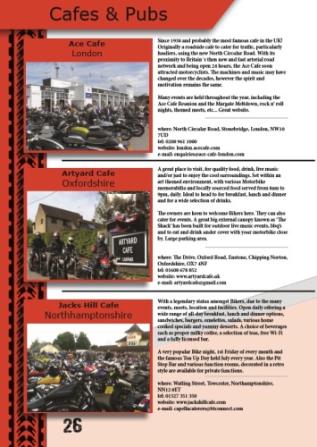 THE BIKER GUIDE, 7th edition, Cafes, Pubs, Sample pages THE BIKER GUIDE, 7th edition, Cafes, Pubs, Sample pages