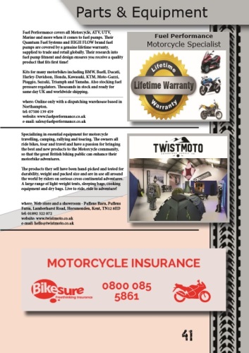 THE BIKER GUIDE - 7th edition, Parts, Fuel Performance, Equipment,