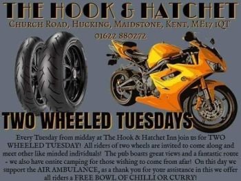Hook and Hatchet Inn, Two Wheeled Tuesday, Biker Friendly pub, Maidstone, K Hook and Hatchet Inn, Two Wheeled Tuesday, Biker Friendly pub, Maidstone, K