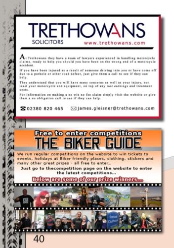 THE BIKER GUIDE - 8th edition, Motorcycle Accident Solicitors