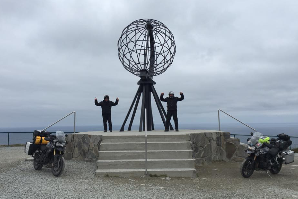 Nordkapp Norway - Brian Jones and Steve Fletcher. 17 day trip and 6500 mi