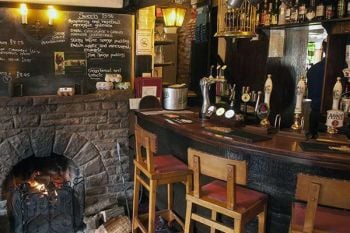 The Greyhound Inn Hotel, Biker Friendly, bar, Usk, Monmouthshire, South Wal