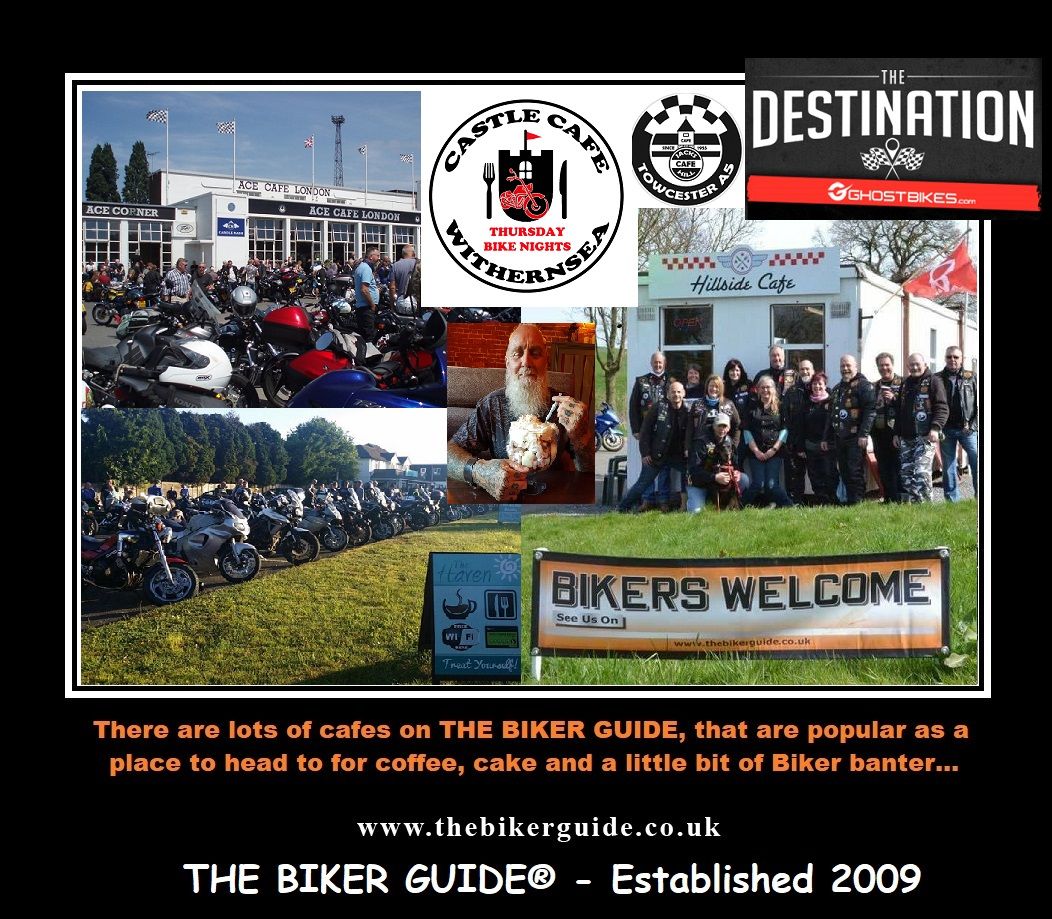 There are lots of cafes on THE BIKER GUIDE, that are popular as a place to