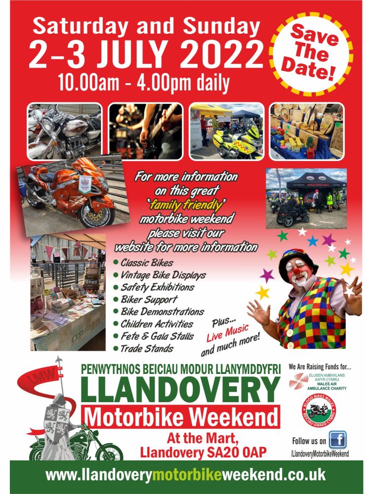 Llandovery Motorbike Weekend 2nd - 3rd July 2022