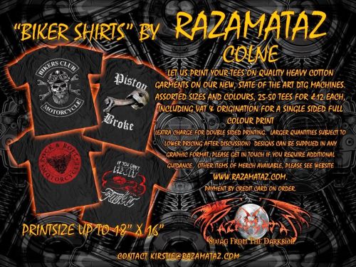 Razamataz, digitally printed teeshirts and associated merchandise