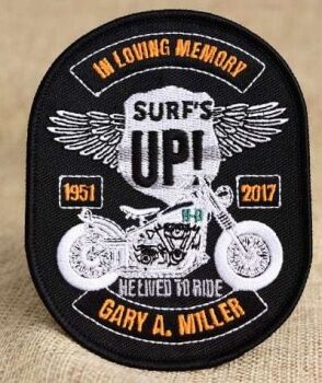 Motorbike Memorial patch, fallen comrade, Biker Patch, Custom embroidered,