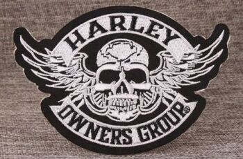 Harley Owners Group, Custom Patches, Biker Patch, Custom embroidered, GS-JJ