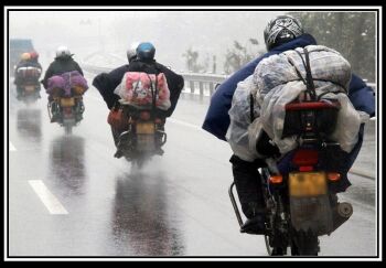 Riding in the rain Riding in the rain
