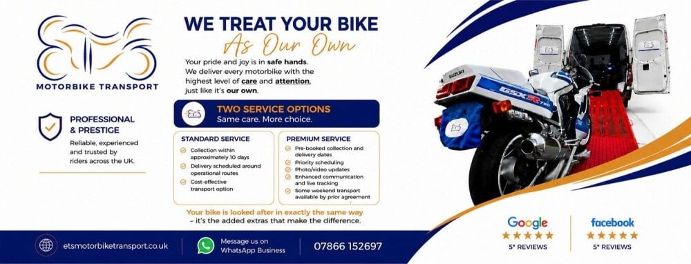 ETS Motorbike Transport, motorcycle collection and delivery across England ETS Motorbike Transport, motorcycle collection and delivery across England