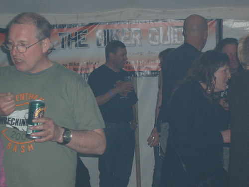 THE BIKER GUIDE banner beer tent