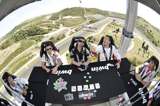 Sky’s the Limit, MotoGP Riders Playing Poker in the Sky