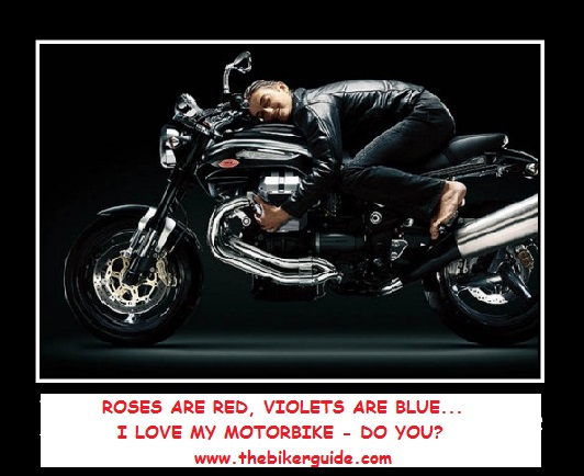Roses are red, violets are blue, I love my motorbike, do you?