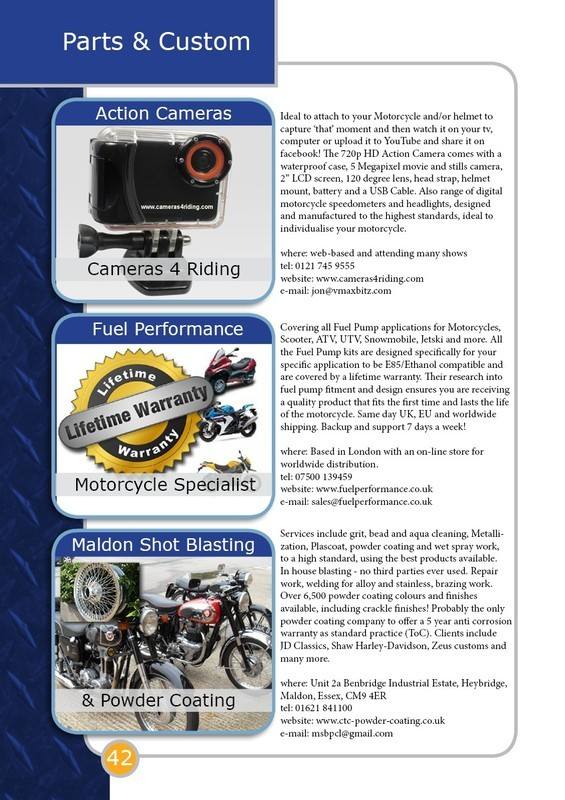 THE BIKER GUIDE - 4th edition, sample page, Custom, Parts