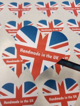 45mm Hearts - Handmade in the UK Flag design 