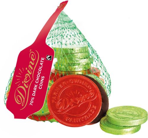 Divine Fairtrade Milk Chocolate Coins - 65G