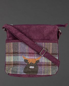 The Highland Cow Thistle Tweed Cross Body Bag