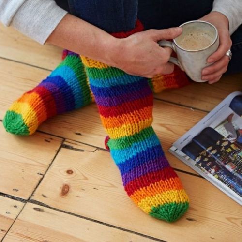 Paper High have these very colourful Woollen Rainbow Socks