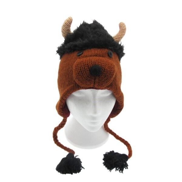 This is the Shaggy Bull Woollen Animal Hat!