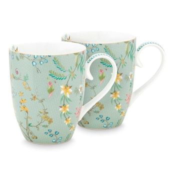 This is a Pip Studio Jolie Flowers Set of 2 Mugs from Twinnings