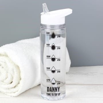 This Personalised Hydration Tracker Water Bottles is available from Find Me a Gift