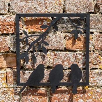 This Birds in Frame Wall Ornament, Matte Black, is from the National Trust Shop