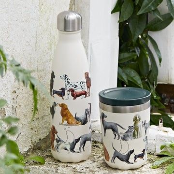 These Chilly bottles or reusable mugs are great for walkies for dog owners!