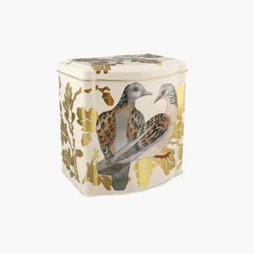 This is the very pretty Two Turtle Doves Tin Tea Caddy