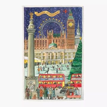 This is the London at Christmas Tea Towel 