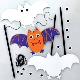 Amongst the Baker Ross Halloween Arts and Crafts activities are these Dangling Bat Kits