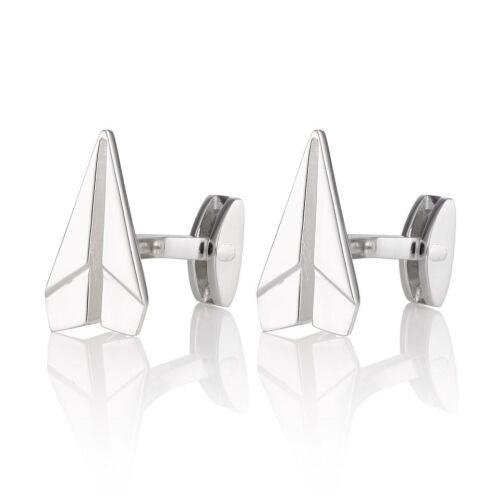 These are Recycled Silver Paper Plane Cufflinks 