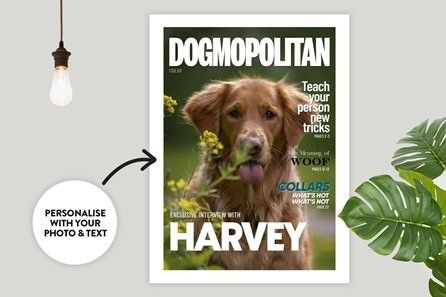 This is the Personalised Pet Magazine Front Cover with Frame