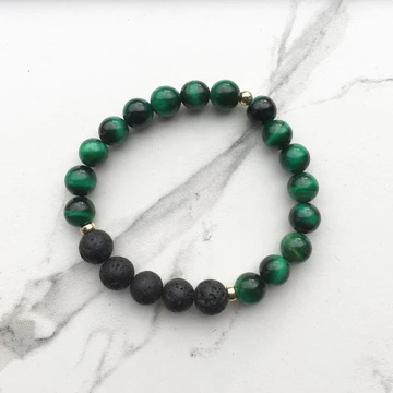 This is a Green tigers eye aromatherapy bracelet, with essential oil (unisex)