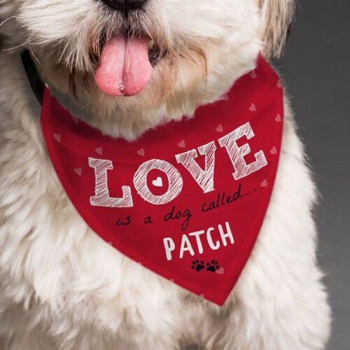 How about a Personalised Love Dog Bandana?