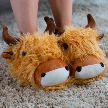 How about a pair of Fuzzy Friends Highland Cow Slippers?