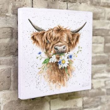 There's a Wrendale Daisy Highland Cow Canvas Print 
