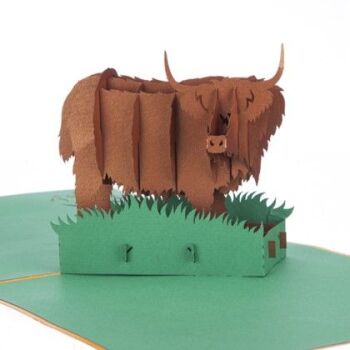 This Highland Cow Pop Up Card is from Cardology