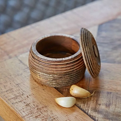 This Makula Natural Mango Wood Bowl with Lid is just the thing for trinkets.