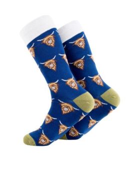 How about these Men's Bamboo Socks With Highland Cow Pattern?